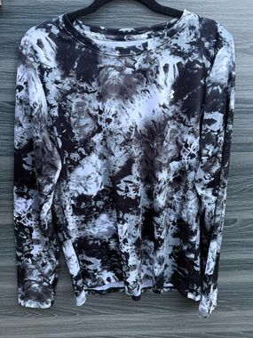 Under Armour Velocity Printed Long Sleeve Shirt Black White Tie Dye XL